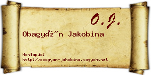 Obagyán Jakobina névjegykártya